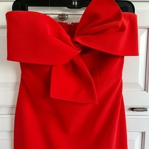 Sam Edelman Bow Strapless Sheath Cocktail Formal Minidress in Red Women’s size 0